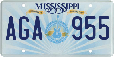 MS license plate AGA955