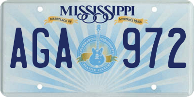 MS license plate AGA972