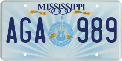 MS license plate AGA989