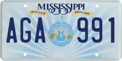 MS license plate AGA991