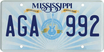 MS license plate AGA992