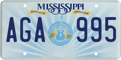 MS license plate AGA995