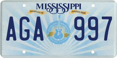 MS license plate AGA997