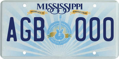 MS license plate AGB000