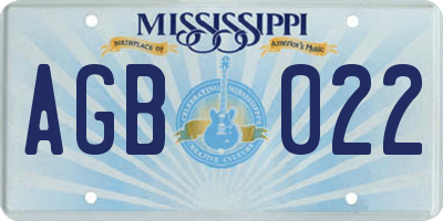 MS license plate AGB022