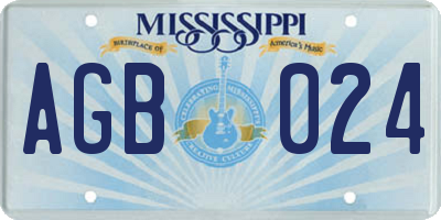 MS license plate AGB024
