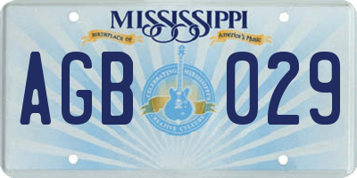 MS license plate AGB029