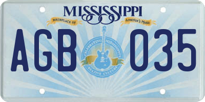 MS license plate AGB035
