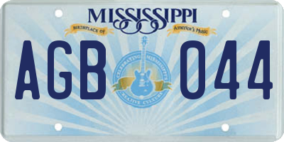 MS license plate AGB044