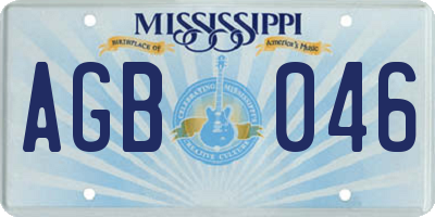 MS license plate AGB046