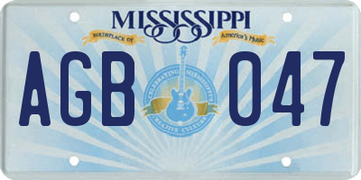 MS license plate AGB047