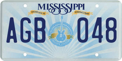 MS license plate AGB048