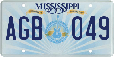 MS license plate AGB049