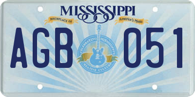 MS license plate AGB051