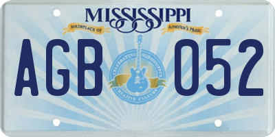 MS license plate AGB052