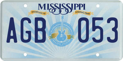 MS license plate AGB053