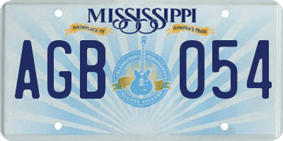 MS license plate AGB054