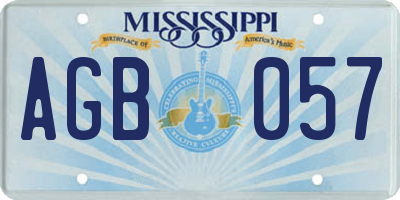 MS license plate AGB057