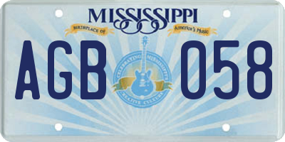 MS license plate AGB058