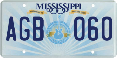 MS license plate AGB060