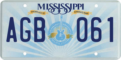 MS license plate AGB061