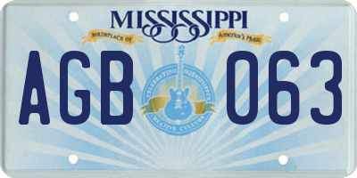 MS license plate AGB063