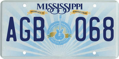 MS license plate AGB068