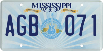 MS license plate AGB071