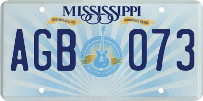 MS license plate AGB073