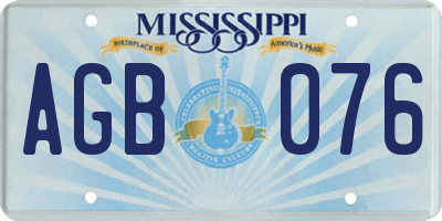 MS license plate AGB076