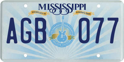 MS license plate AGB077