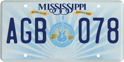 MS license plate AGB078