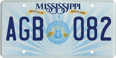 MS license plate AGB082