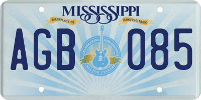 MS license plate AGB085