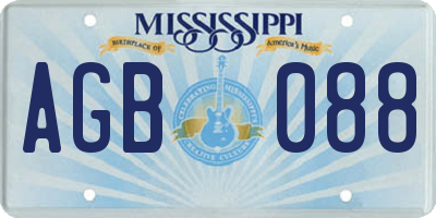 MS license plate AGB088