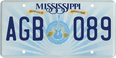 MS license plate AGB089