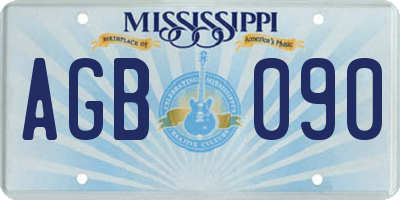 MS license plate AGB090