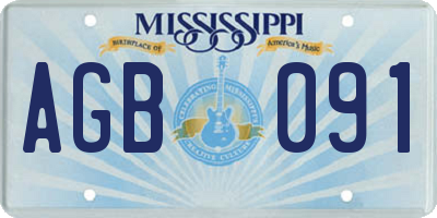 MS license plate AGB091