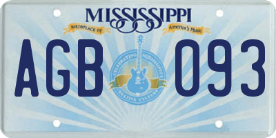 MS license plate AGB093