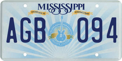 MS license plate AGB094
