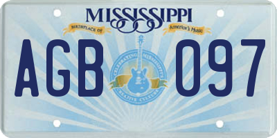 MS license plate AGB097