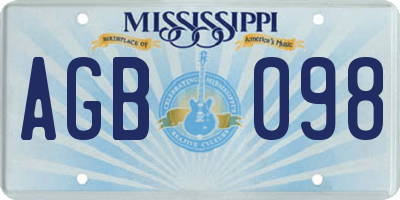 MS license plate AGB098