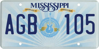 MS license plate AGB105