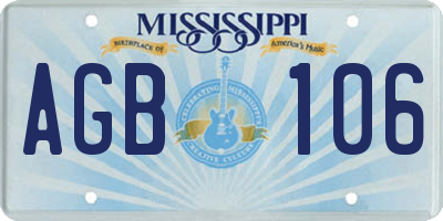 MS license plate AGB106