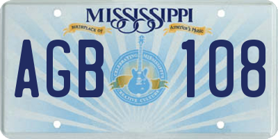 MS license plate AGB108