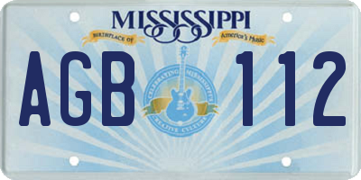 MS license plate AGB112