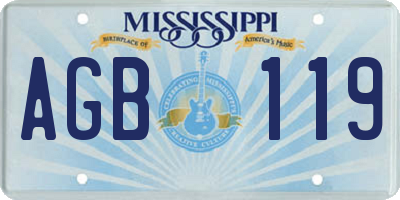MS license plate AGB119