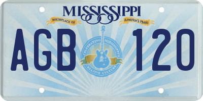 MS license plate AGB120