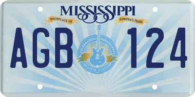 MS license plate AGB124