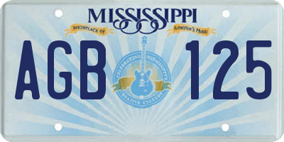 MS license plate AGB125